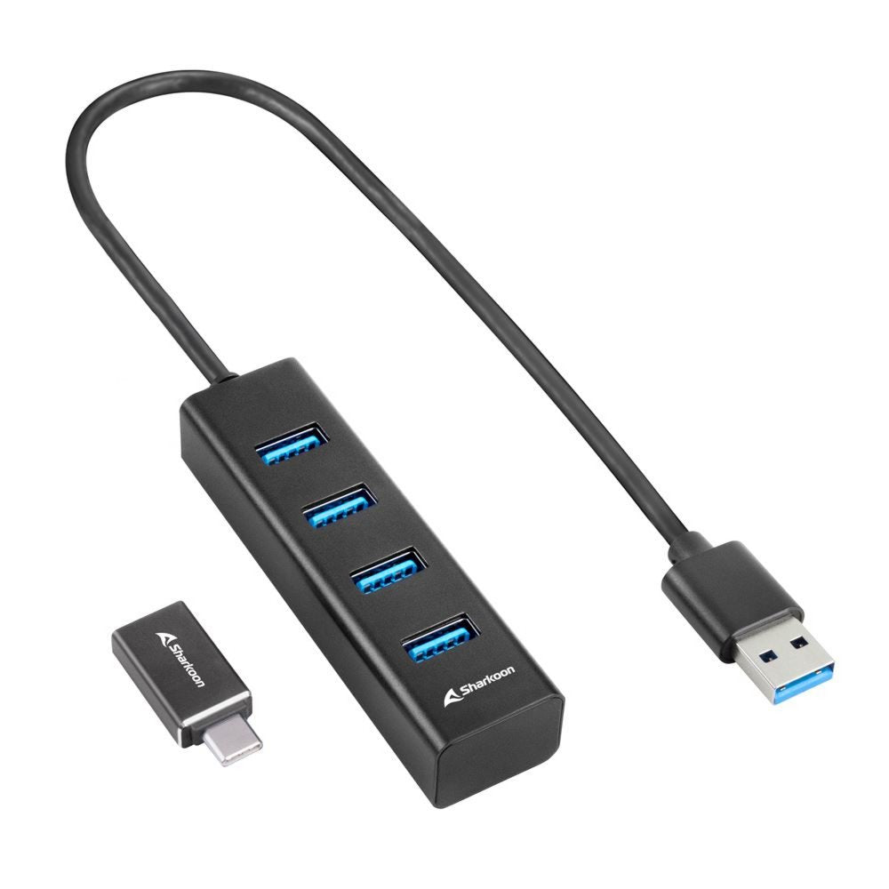 Sharkoon 4044951037582 | USB 3.2 Gen 1 Type-C Hub | 5000 Mbit/s | Zwart - Matmuis - Matmuis